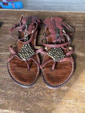 Sam Edelman Ginger Beaded Gladiator Sandals Leather Strappy Boho Size 7